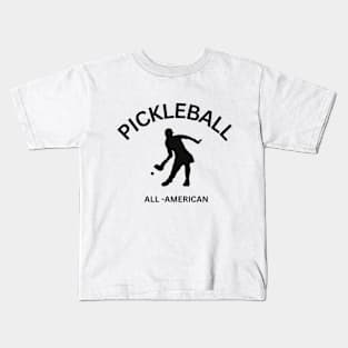 Female All-American Pickleball Player Kids T-Shirt